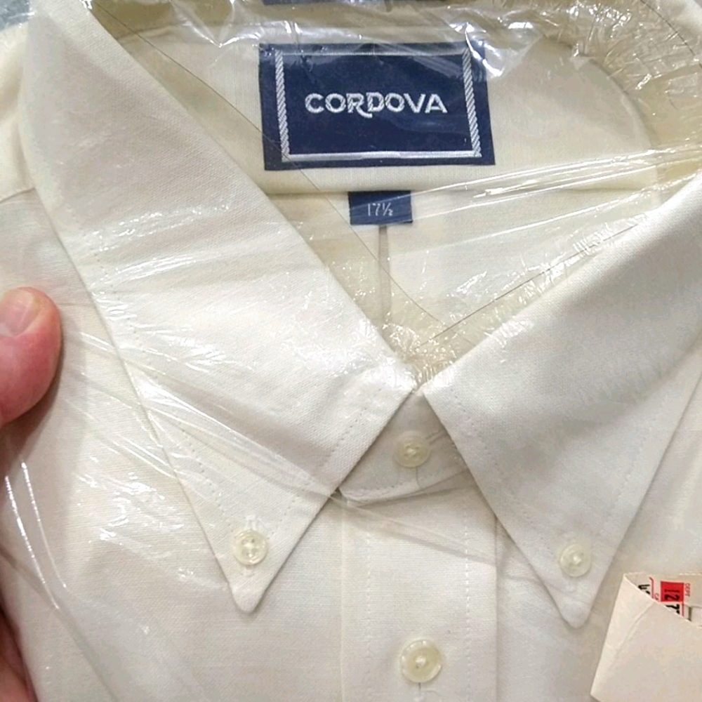Men's full button down dress shirt 17.5 inch neck